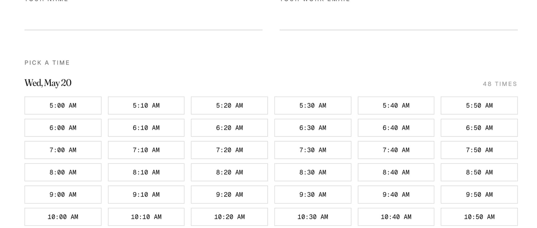 Self-serve sitting booking