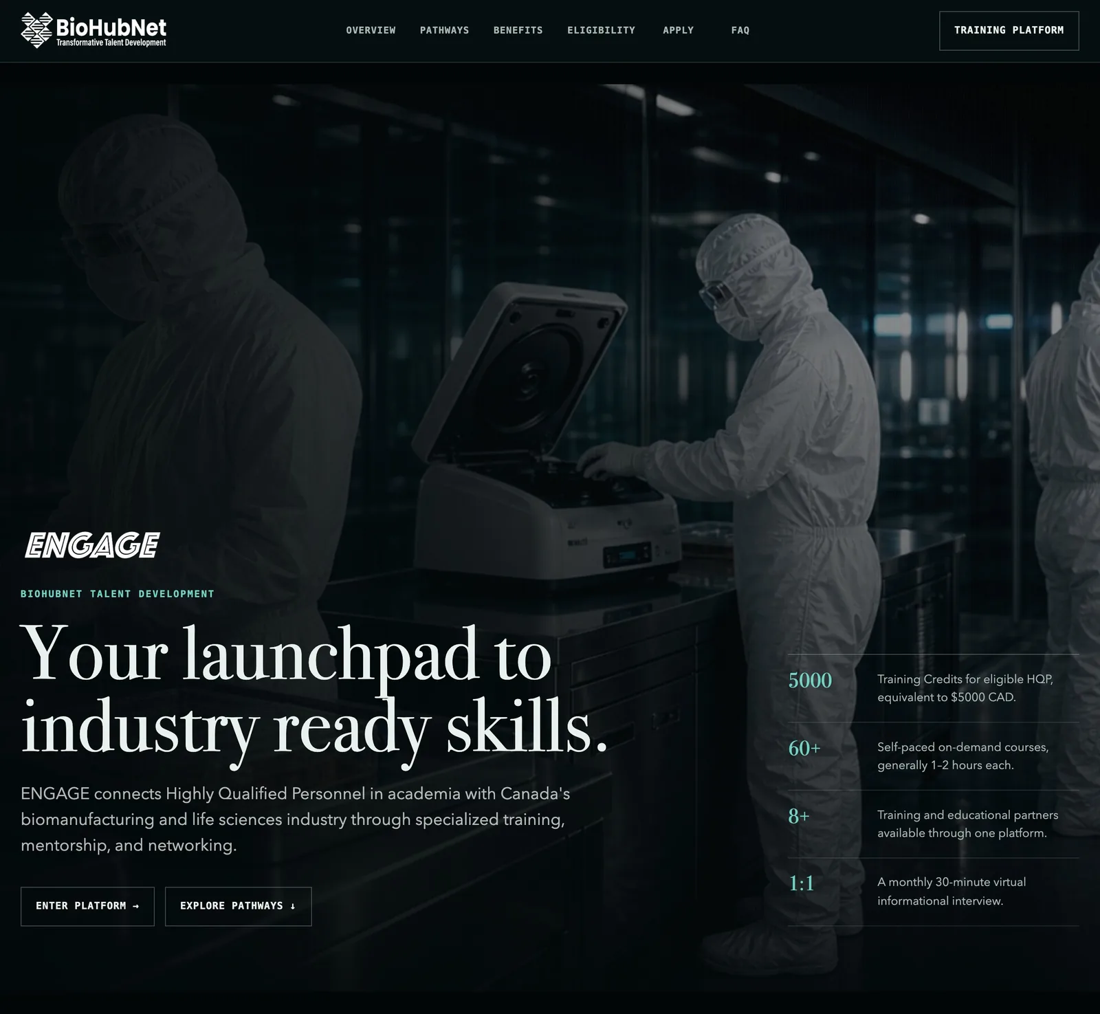 ENGAGE — biomanufacturing talent platform